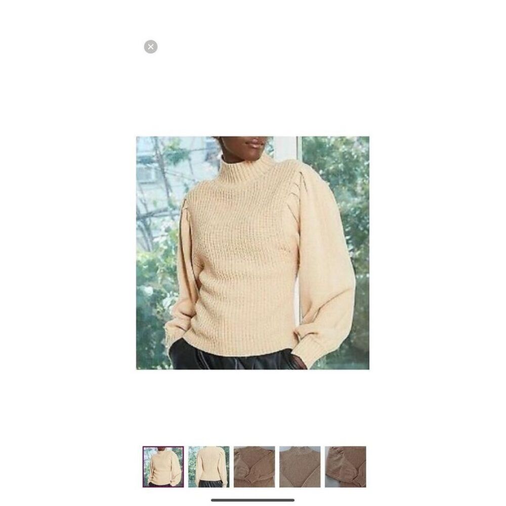 Prologue mock neck puff sleeve‎ sweater size M